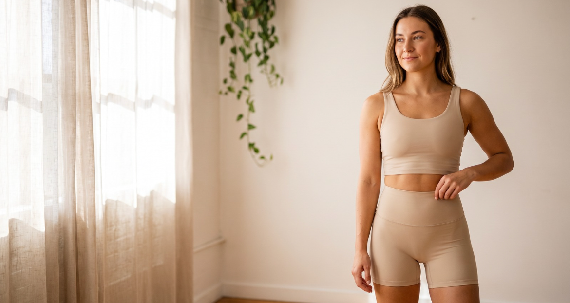 Woman wearing sculpting activewear